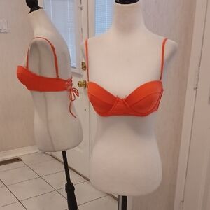4/$30 Orange Bikini Top With Slight Push-Up - Size Small (Adjustable)
